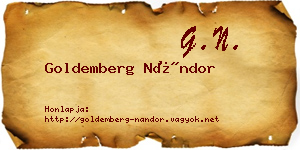 Goldemberg Nándor névjegykártya
